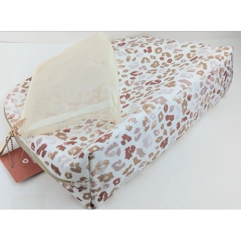 Sonia Kashuk Large Leopard‎ Print Cosmetics Makeup Toiletries Bag + Pouch
